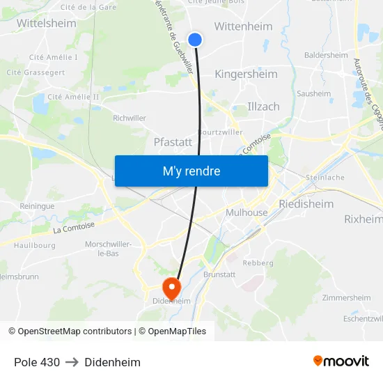 Pole 430 to Didenheim map