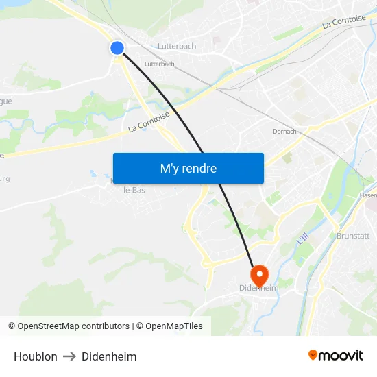 Houblon to Didenheim map