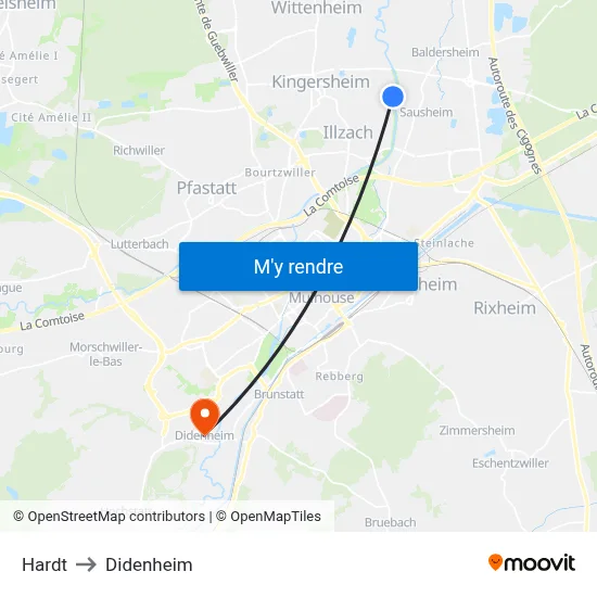 Hardt to Didenheim map