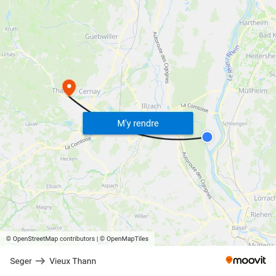 Seger to Vieux Thann map