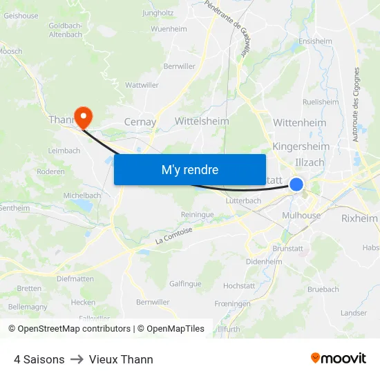 4 Saisons to Vieux Thann map