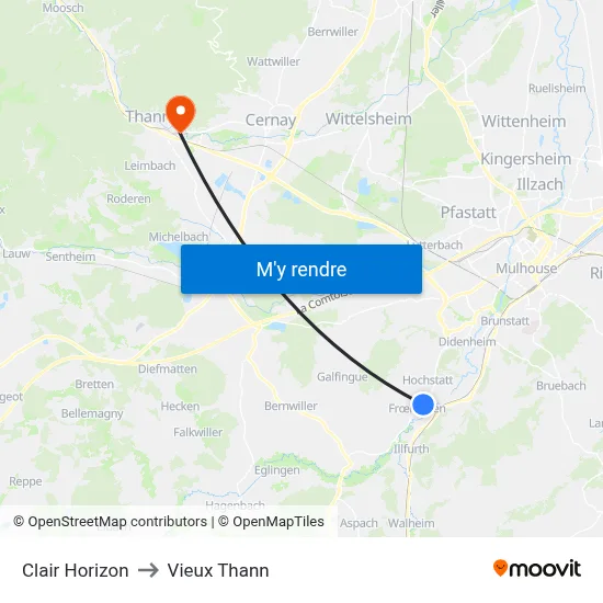 Clair Horizon to Vieux Thann map