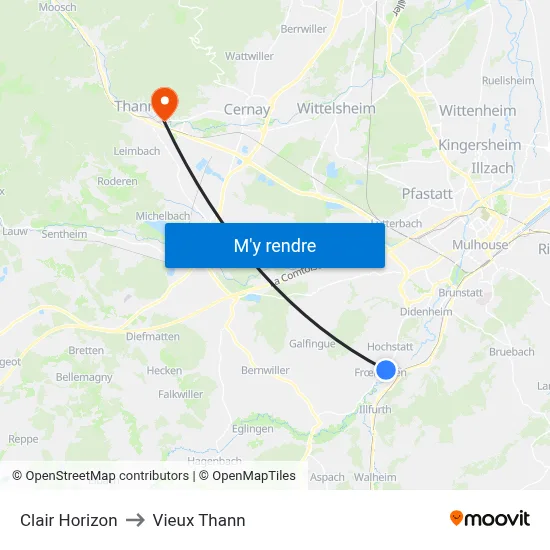 Clair Horizon to Vieux Thann map