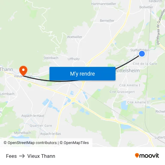 Fees to Vieux Thann map