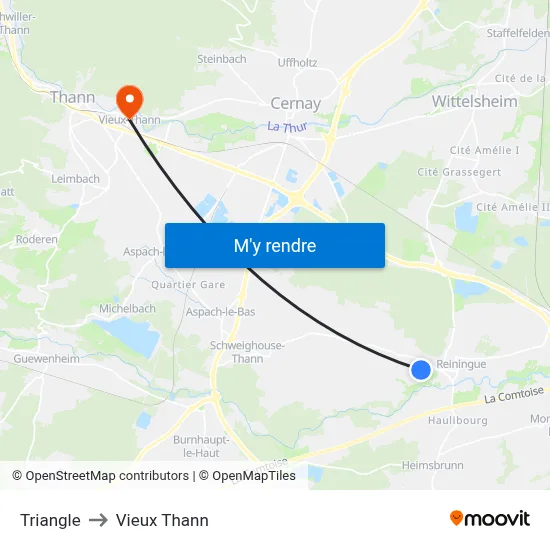 Triangle to Vieux Thann map
