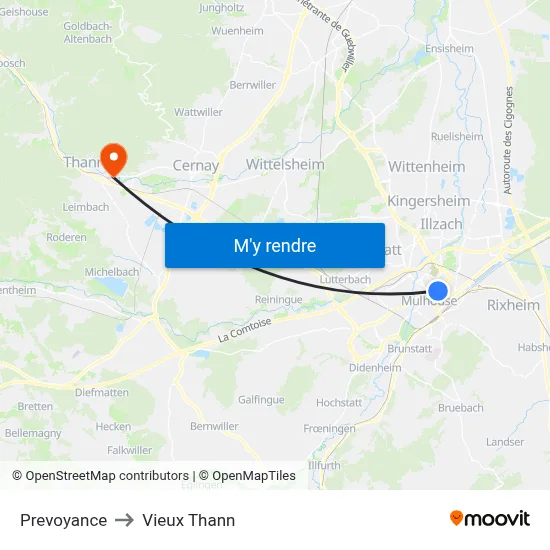 Prevoyance to Vieux Thann map