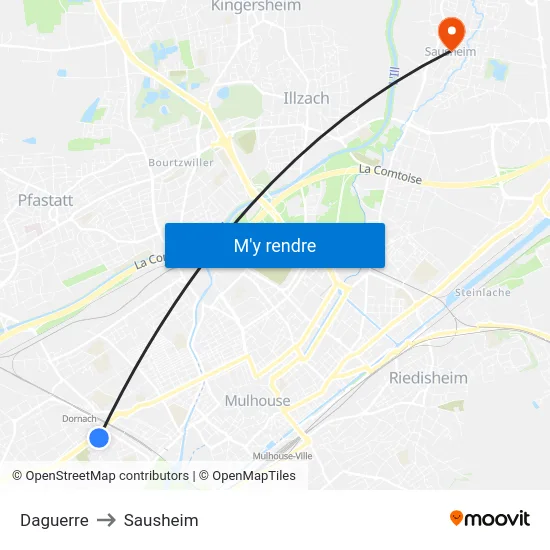 Daguerre to Sausheim map