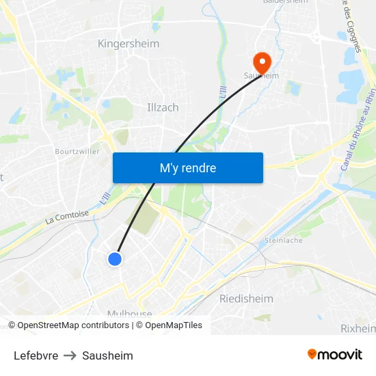 Lefebvre to Sausheim map