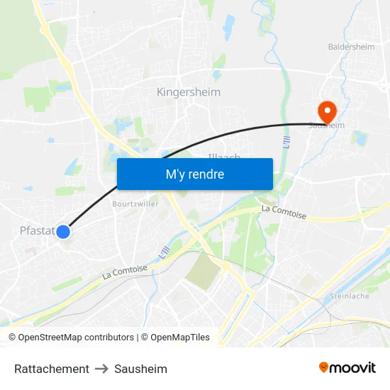 Rattachement to Sausheim map