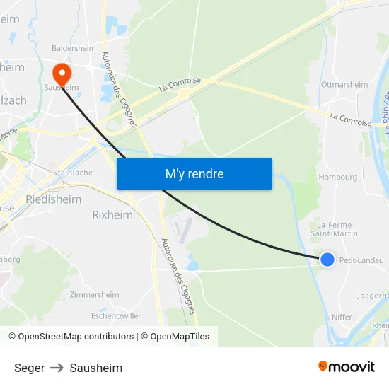 Seger to Sausheim map
