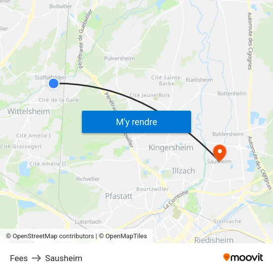 Fees to Sausheim map