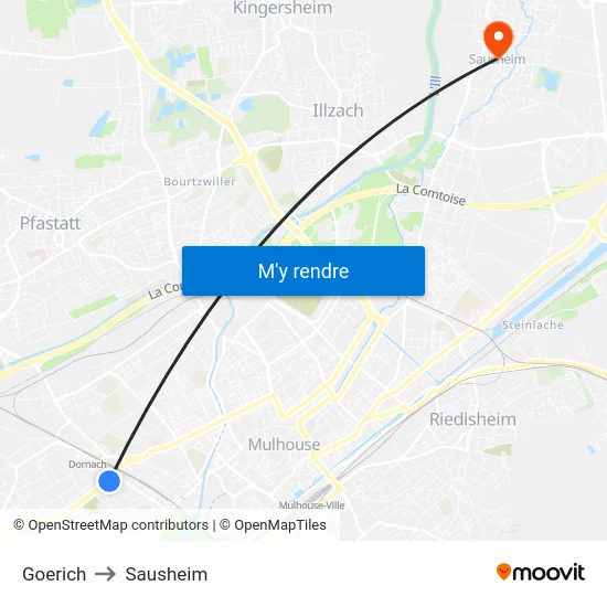 Goerich to Sausheim map