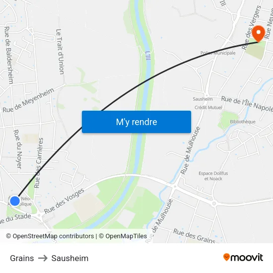 Grains to Sausheim map