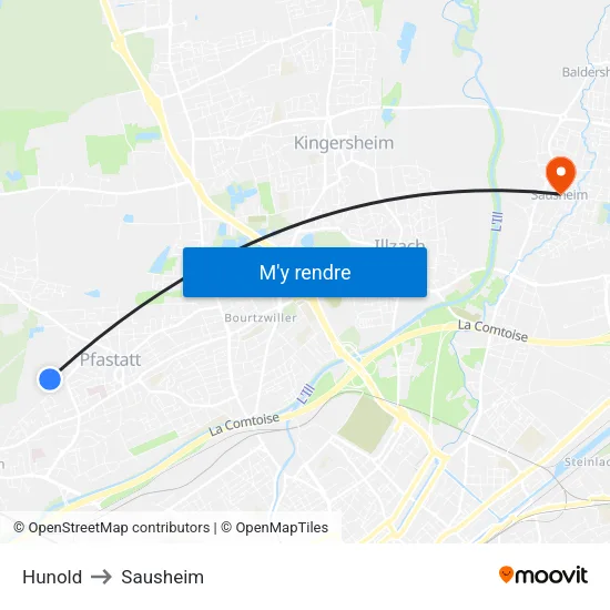 Hunold to Sausheim map