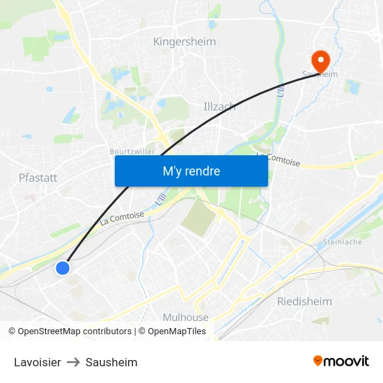 Lavoisier to Sausheim map