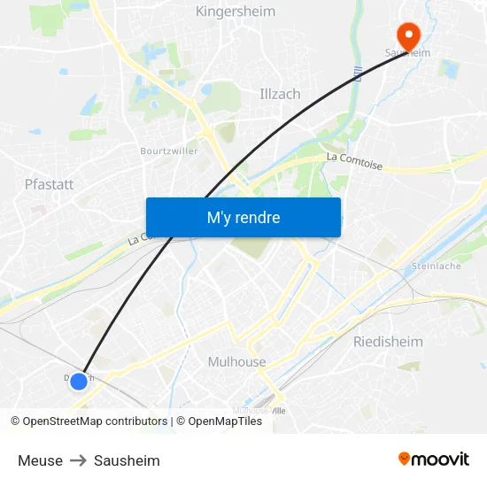 Meuse to Sausheim map