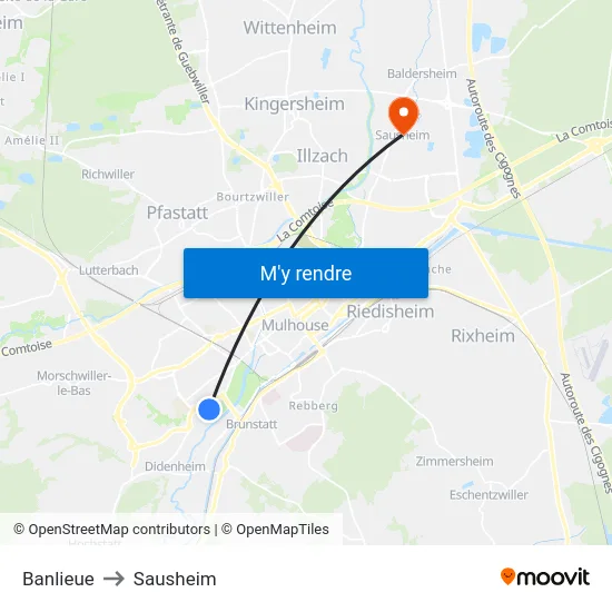 Banlieue to Sausheim map