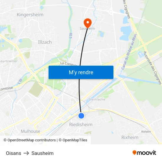 Oisans to Sausheim map