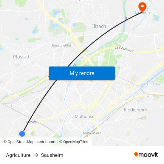 Agriculture to Sausheim map