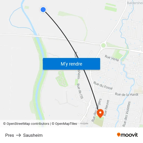 Pres to Sausheim map