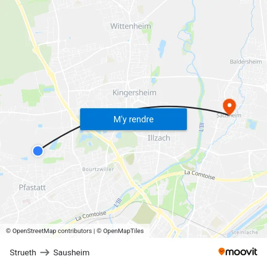 Strueth to Sausheim map