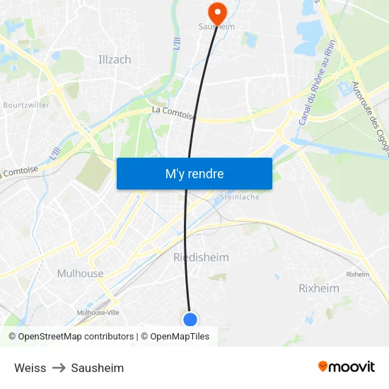 Weiss to Sausheim map