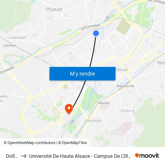 Doller to Université De Haute Alsace - Campus De L'Illberg map