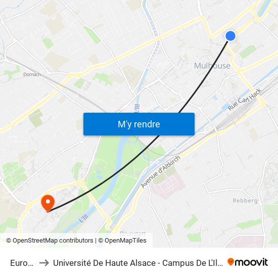 Europe to Université De Haute Alsace - Campus De L'Illberg map
