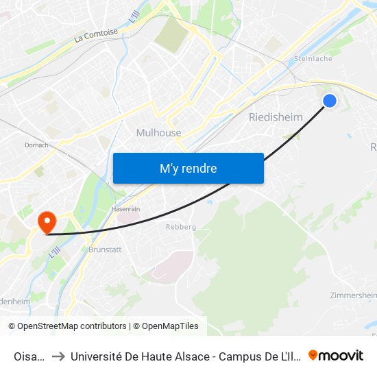 Oisans to Université De Haute Alsace - Campus De L'Illberg map