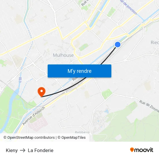 Kieny to La Fonderie map