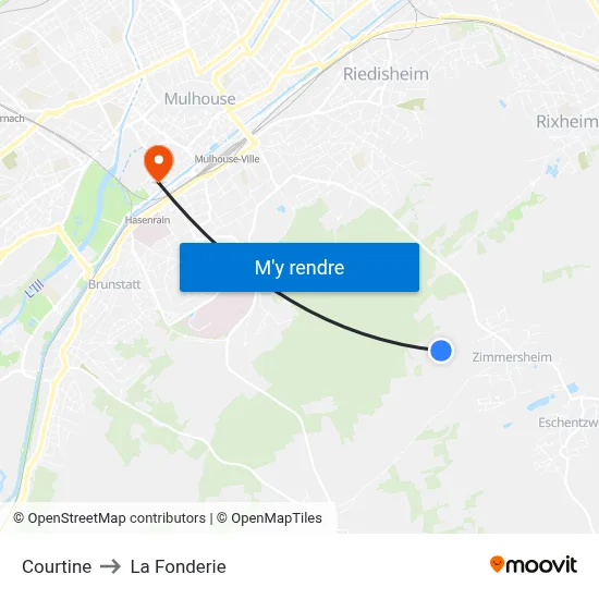 Courtine to La Fonderie map