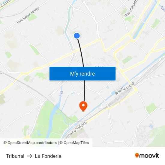 Tribunal to La Fonderie map