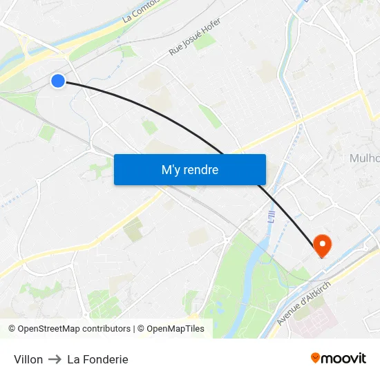 Villon to La Fonderie map