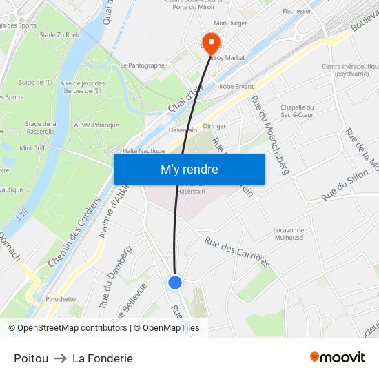 Poitou to La Fonderie map