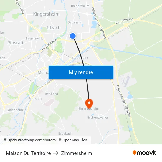 Maison Du Territoire to Zimmersheim map