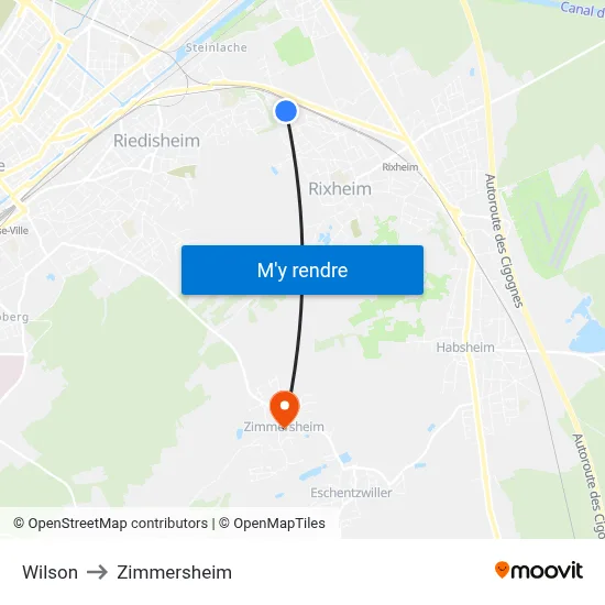 Wilson to Zimmersheim map