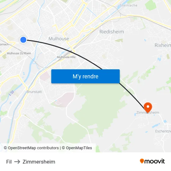 Fil to Zimmersheim map