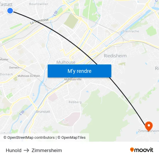 Hunold to Zimmersheim map