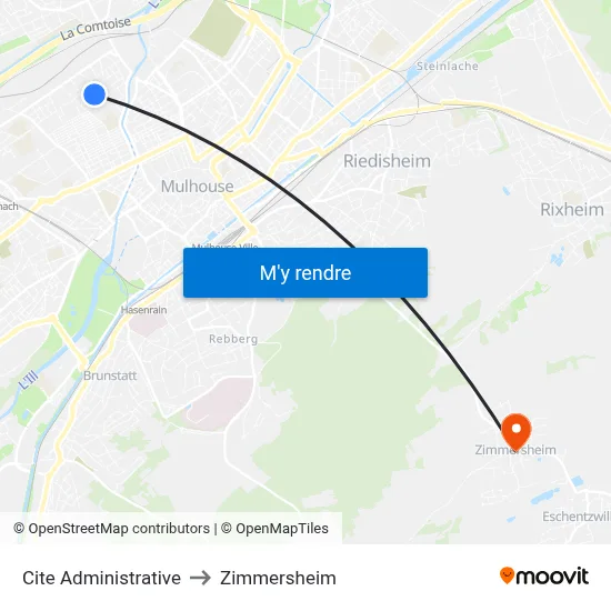 Cite Administrative to Zimmersheim map