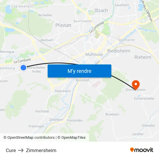 Cure to Zimmersheim map