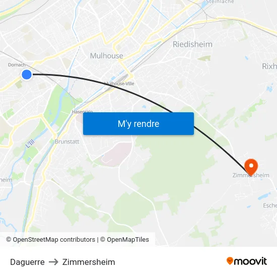 Daguerre to Zimmersheim map