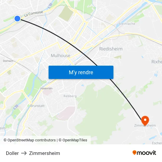 Doller to Zimmersheim map