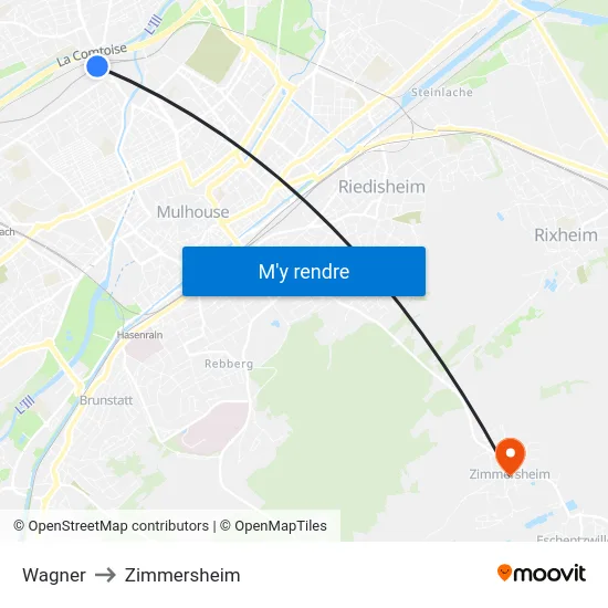 Wagner to Zimmersheim map
