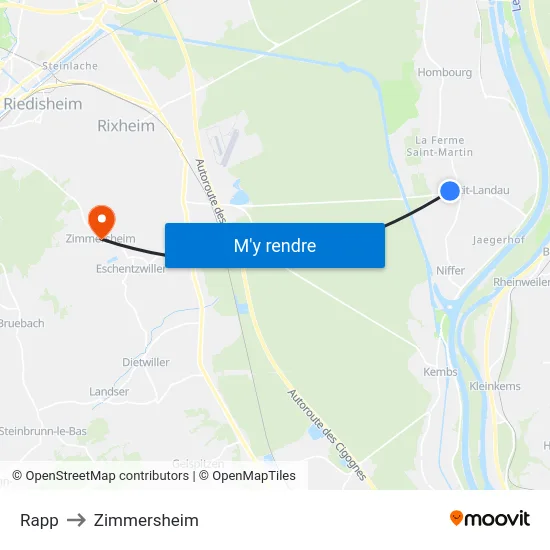 Rapp to Zimmersheim map