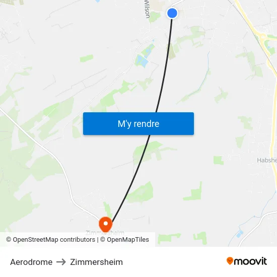 Aerodrome to Zimmersheim map
