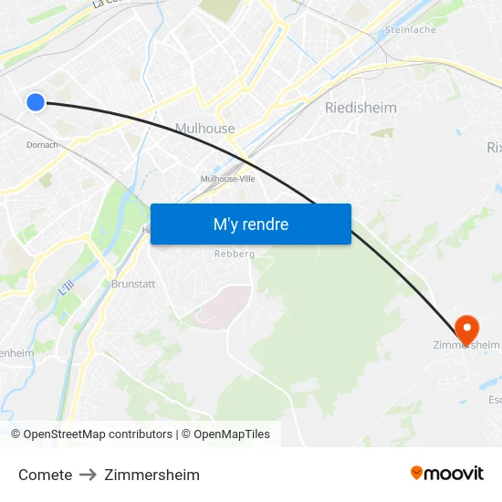 Comete to Zimmersheim map