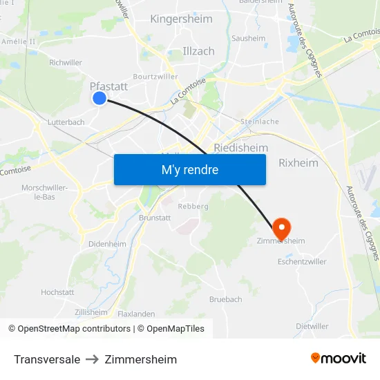 Transversale to Zimmersheim map
