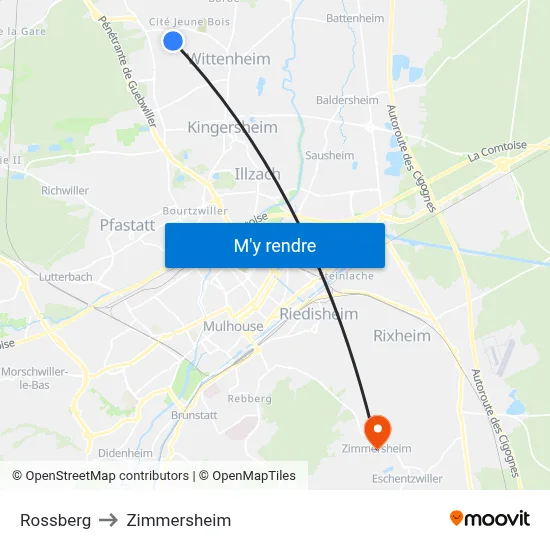 Rossberg to Zimmersheim map