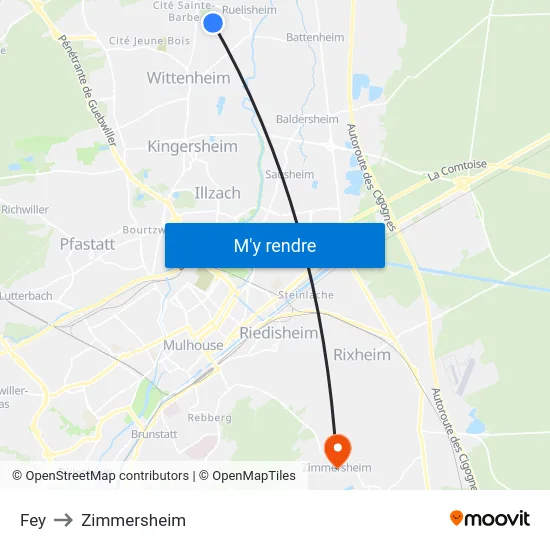 Fey to Zimmersheim map