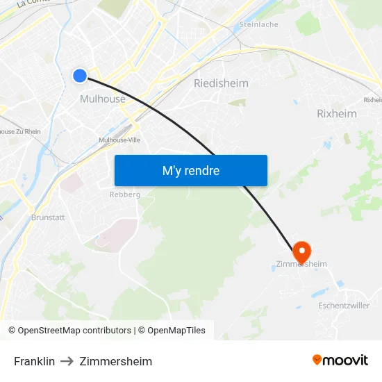 Franklin to Zimmersheim map